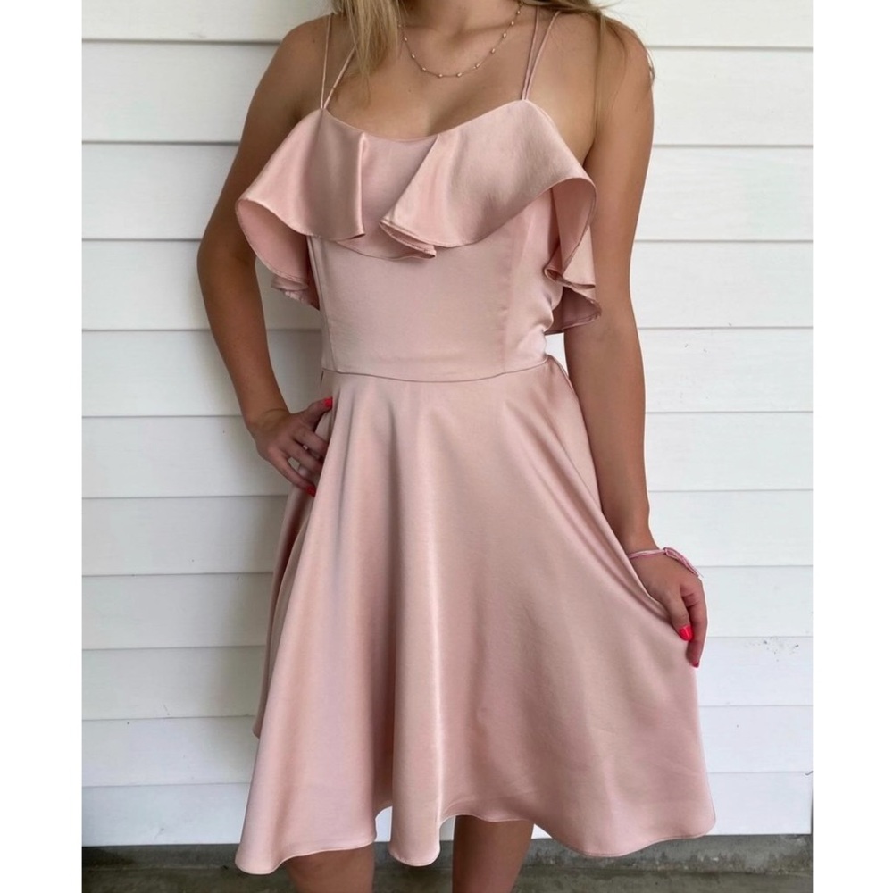 Blush Satin Dress